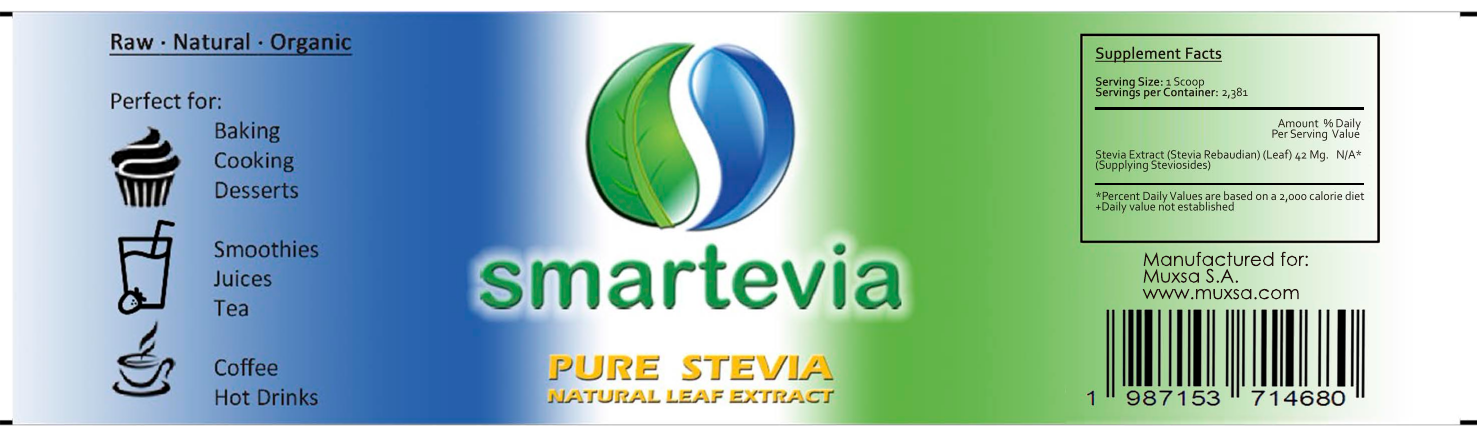 Smartevia label with blue and green botanical identity.